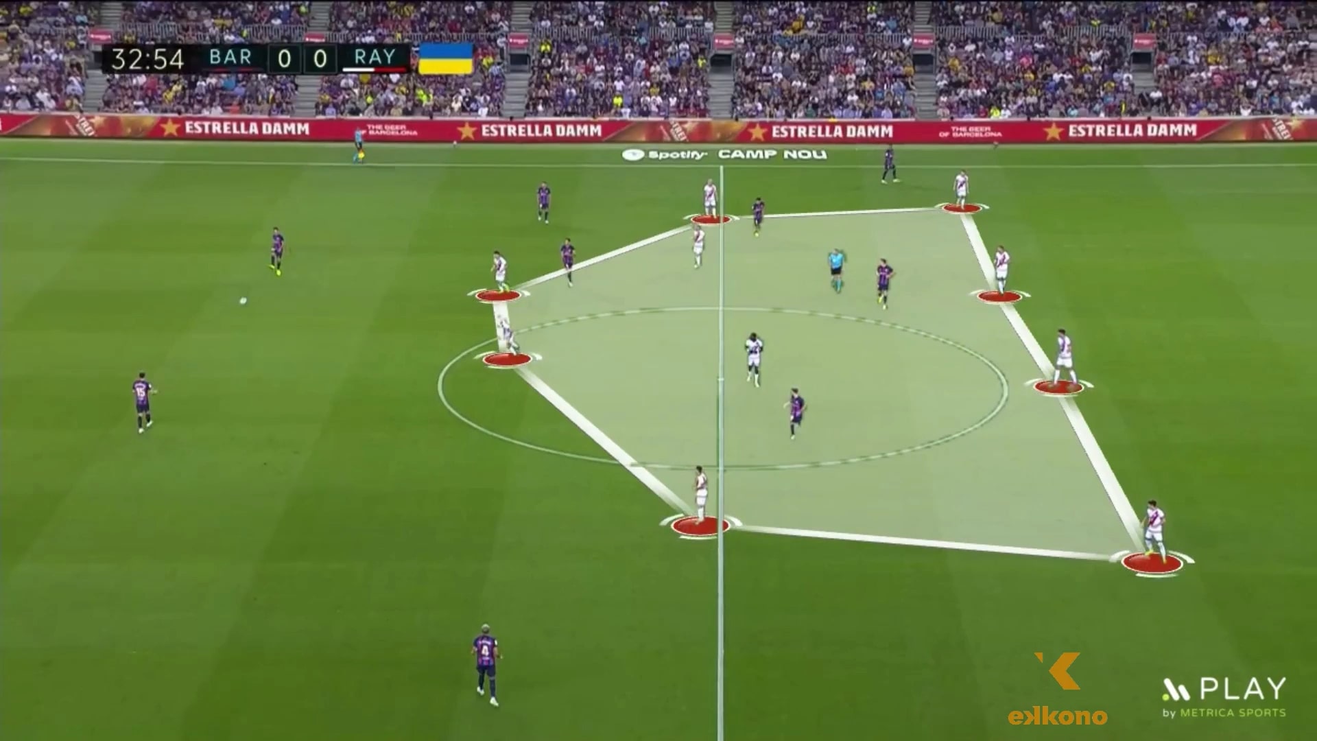 A compact defensive middle block with a right defensive line height in a medium block