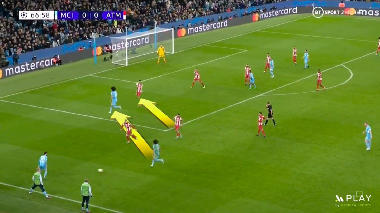 How to attack a low-block. Ake (Manchester City) generates space